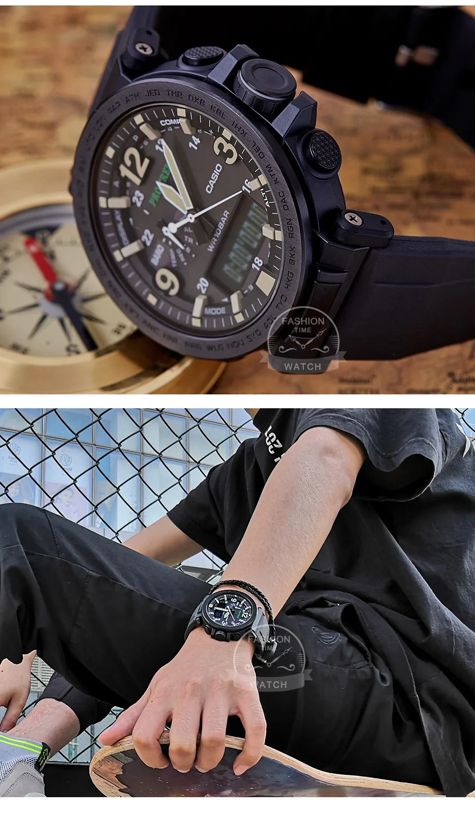 Casio Часы серии Protrek светодиодный цифровой водонепроницаемый кварцевые мужские часы спортивные военные часы relogio masculino