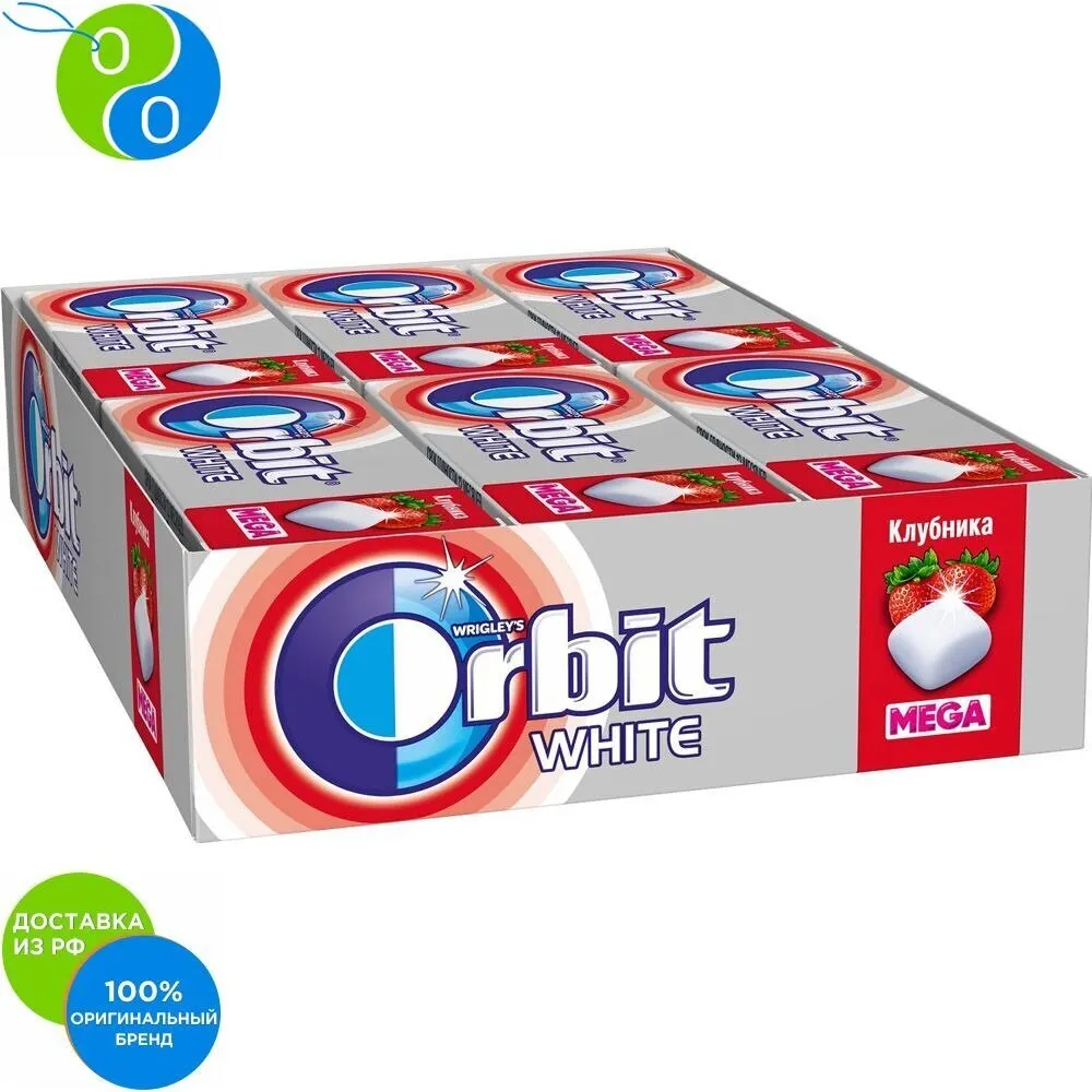 Orbit Белоснежный жевательная резинка Мега кл...