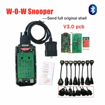 

Original shell R5.018+R5.012 keygen software v3.0 pcb with new vci bluetooth obs2 diagnostic scan tools +8pc truck cables