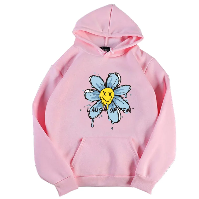 

Small Chrysanthemum Pattern Printed Sweatshirt 2020 Winter plus Velvet Thick Long Sleeve Hoodies Women