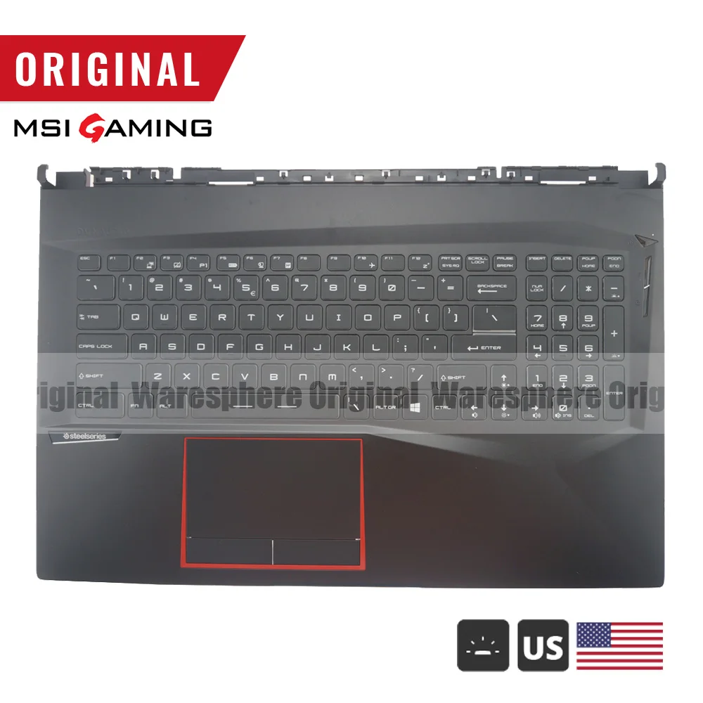 Упор для рук для MSI GE75 MS-17E1 MS-17E2 верхняя крышка с США красочная клавиатура с подсветкой верхний чехол 3077E2C212Y311 черный