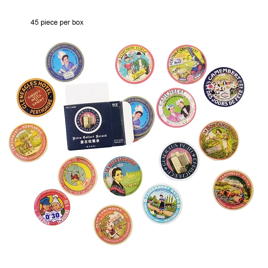 Retro Collection 45 шт./упак. 22 стиля MOMO серии kawaii в штучной упаковке декоративные стикеры сделай сам дневник украшение для ноутбука Бумага Скрапбукинг наклейки подарок - Цвет: Retro Collection