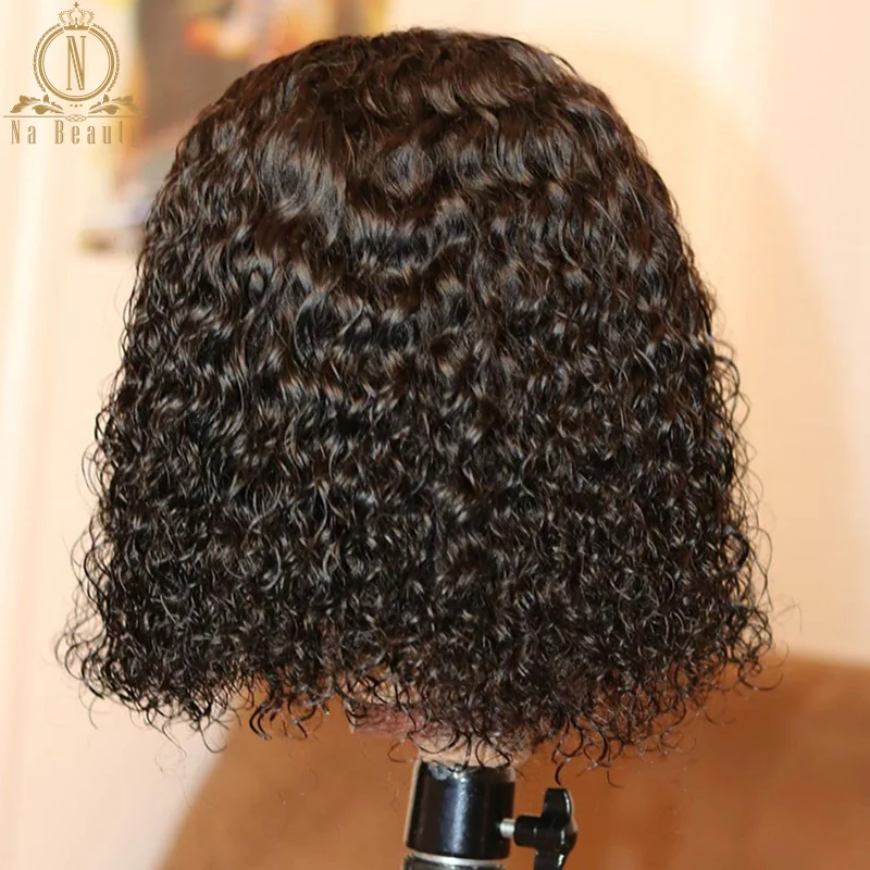 Короткий вьющийся парик Боб прозрачные кружевные парики боб 13x6 из человеческих