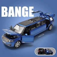 1:32 Rover Range rover Lengthen Alloy Limousine Metal Diecast Car Model Pull Back Flashing Musical Kids Toy Vehicles Gift 1