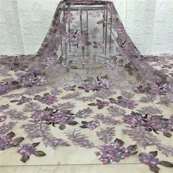 

french tulle lace fabric sequins embroidered African net lace fabric wholesale 2020 red/pink high quality for Nigeria wedding