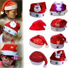 Детский Взрослый светодиодный Рождественский головной убор Санта-Клаус Олень Снеговик Рождественский подарок шапка