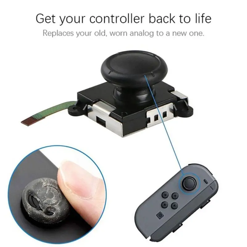 Две упаковки для nintendo Switch, Джойстики joycon Switch совместимы с аналоговым 3D джойстиком joycon Right S для замены джойстика Joy con