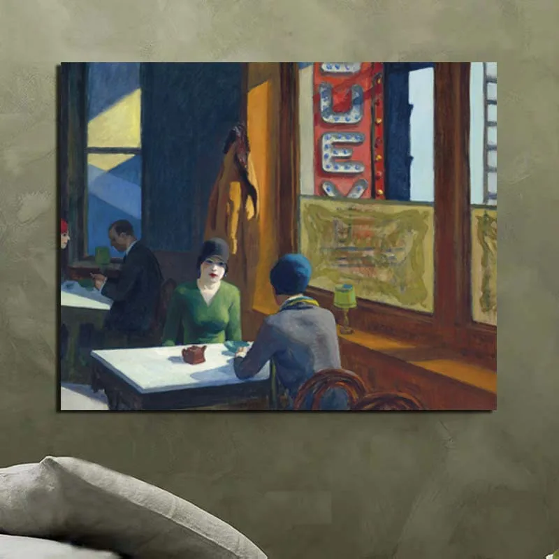 

Edward Hopper Talking Person Canvas Painting Prints Living Room Home Decoration Modern Wall Art Oil Painting Posters Pictures HD