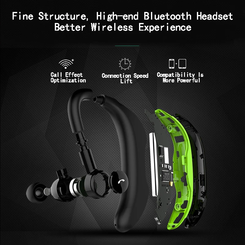 Беспроводные Bluetooth наушники, стерео гарнитура, деловые Bluetooth наушники с микрофоном, голосовое управление для телефона, Bluetooth наушники