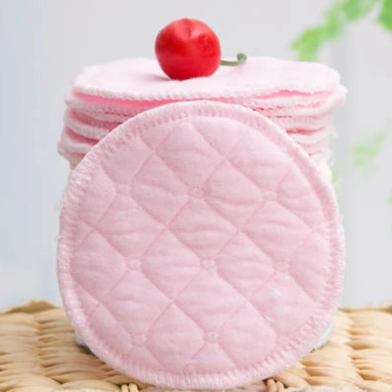 12Pcs(6 pairs) 3 layers cotton Accessory Pad Washable Breastfeeding Breast Organic Baby Reusable Pads Nursing Waterproof Plain
