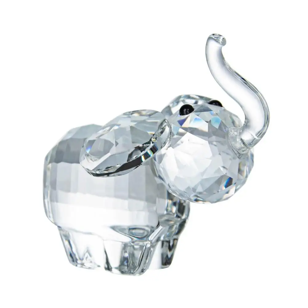 

Clear Crystal Elephant Miniature Figurines Cute Glass Animal Ornament Home Table Decor Christmas Gifts