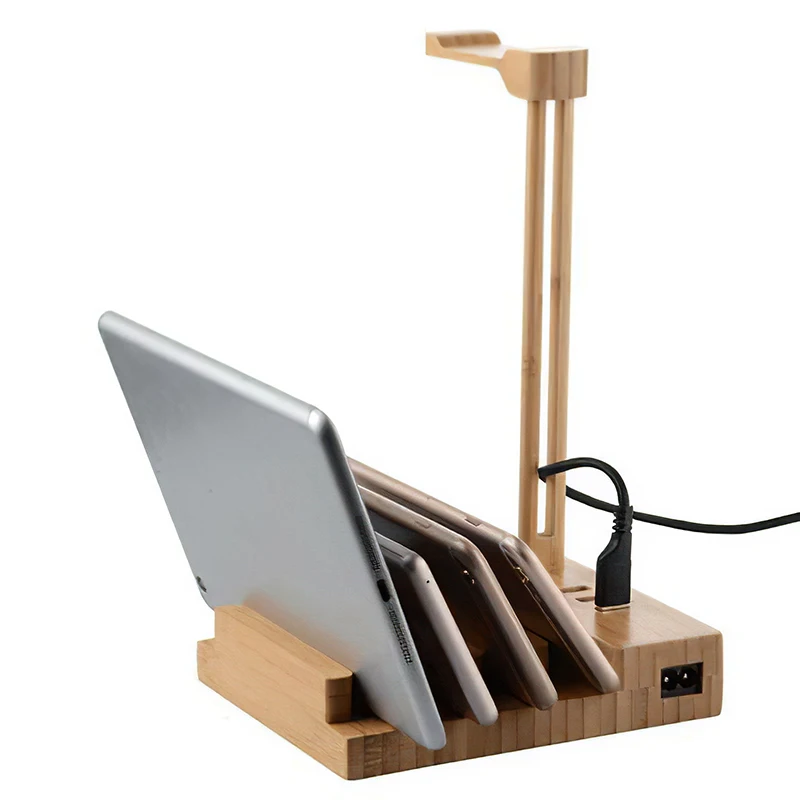 Wooden Headphone Hanger Light Weight Holder Stand Charging Earphone USB 5V 3A Charger With 3 USB 3 With USB Interface Universal
