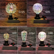 Lediary led e27 lâmpadas 3d firework decoração pingente lâmpada fonte de luz st64 110 v 220 v festa em casa feriado novidade luz