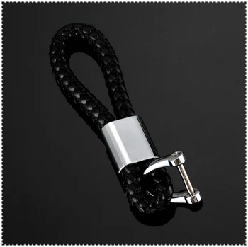 

Hand-woven leather rope horseshoe waist hanging keychain auto parts for Porsche 918 Cayman Boxster 919 718 GT3