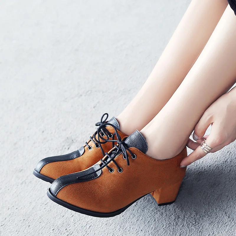 

Spring New Style Low-top Shoes Korean-style Casual Shoes High Heel Shoes Semi-high Heeled Chunky-Heel WOMEN'S Shoes