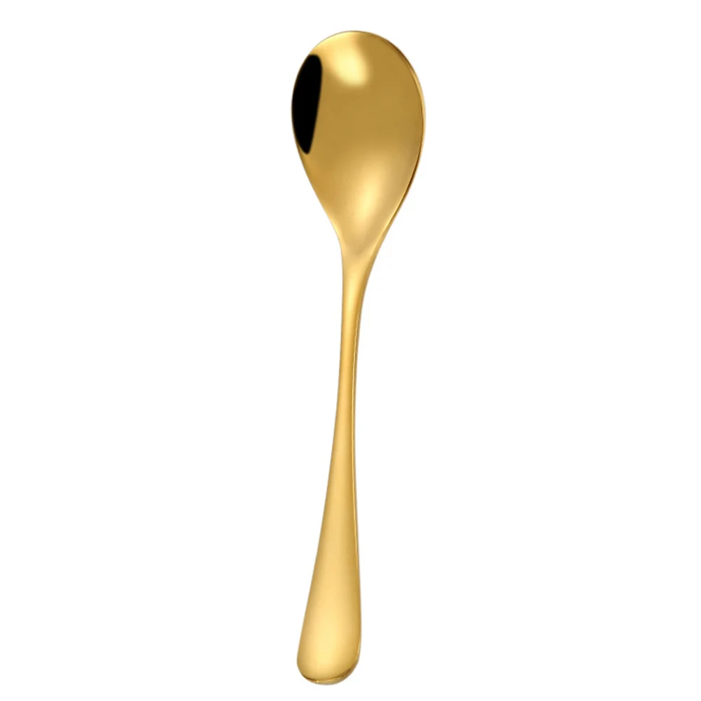New 1Pc Kitchen Stainless Steel Spoon Coffee Tea Cream Cocktail Stirring Spoons Cutlery Soup Spoons Kitchen Accessories