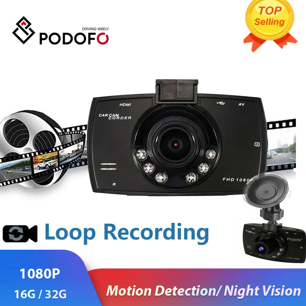 Podofo оригинальная автомобильная DVR камера 2 7 &quotG30 Full HD 1080P видеорегистратор на 170