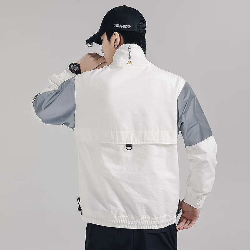 VOGUELEO Fashion Men's Hoodie Pullover Jacket Hip Hop Casual Autumn Print Japan Style Cotton Button Up Collar