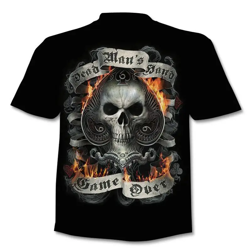 Hd2b552fe1e6649da9b84e5970a7b041fb - Fake Jacket Skull Print T-Shirt