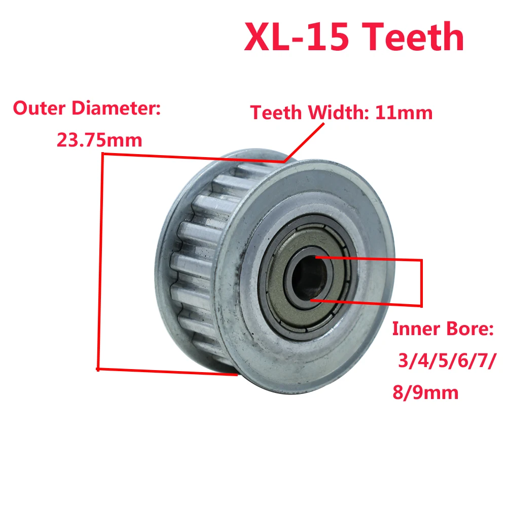 XL 15 т Натяжной ролик ремня ГРМ ролик с/без зубов 3/4/5/6/7/8/9 мм Диаметр холостой шкив 11 мм ремень Ширина подшипника синхронное колесо