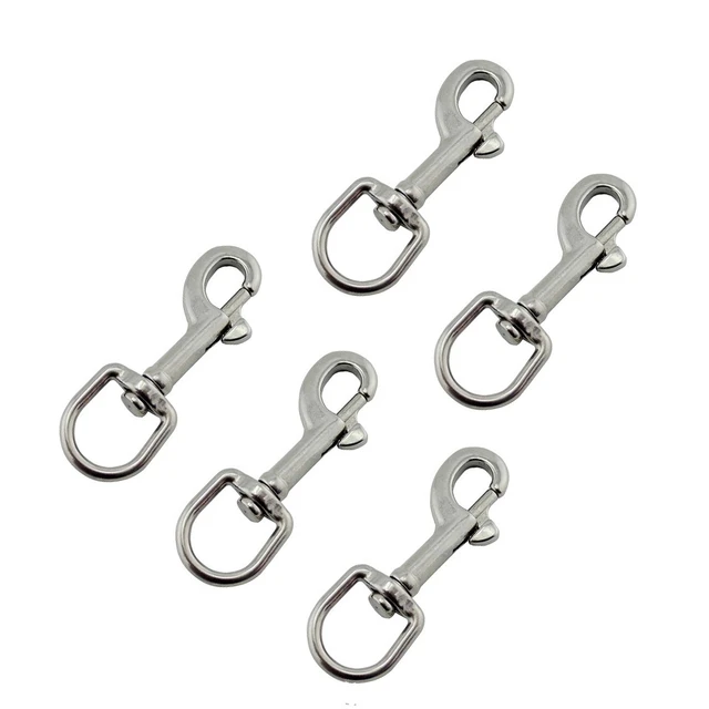 1PCS Bolt Snap Hooks With Swivel 304 Stainless Steel 65mm Length D Ring Swivel  Snap Hooks For Dog Leash Chain - AliExpress