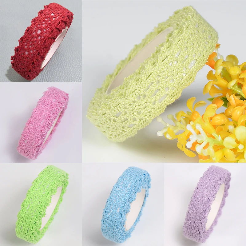 Fabric Cotton Lace Tape Self Adhesive Satin Face Decorative Tape Ribbon