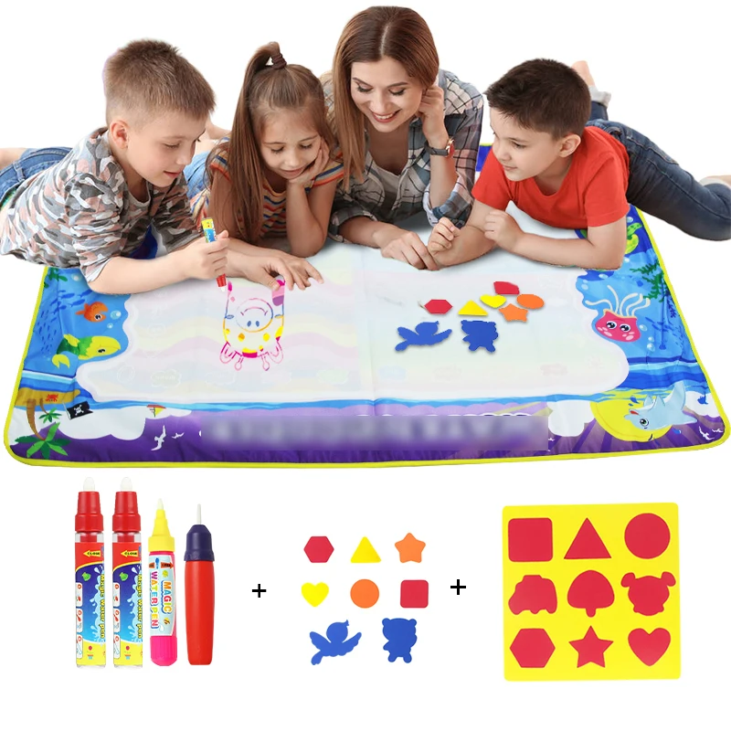 Big Size Magic Water Drawing Mat Ocean Marine Lifetheme Painting Board