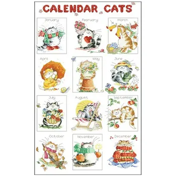 

December cat patterns Counted Cross Stitch 11CT 14CT 18CT DIY Chinese Cross Stitch Kits Embroidery Needlework Sets home decor