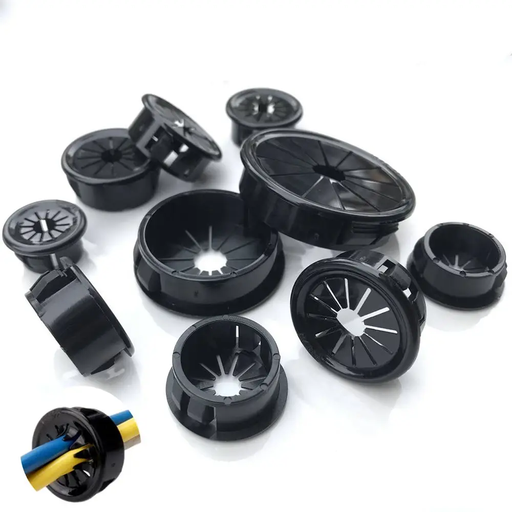 10Pcs Plastic Cable Hole Cover Furniture Dust Plug Buckle Office Computer Table Grommet Wire Passing Line Outlet Rings Home Tool