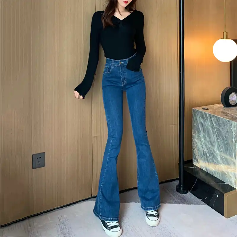 flare leg high waist jeans