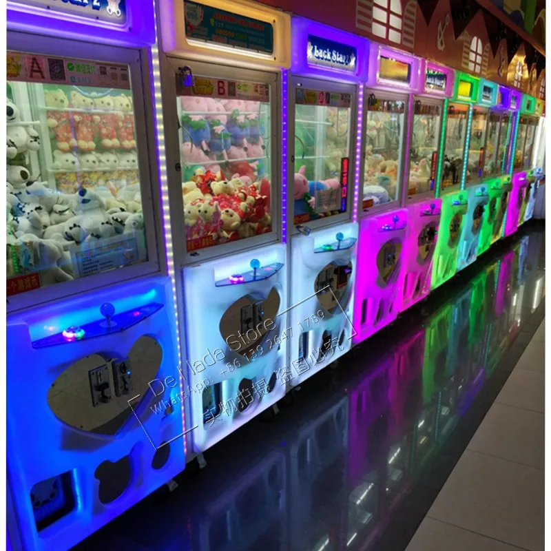 Shopping Malls Kids Adults Catch Prize Gift Dolls Plush Toy Luminous Claw Cranes Machine Token Coin Operated Arcade Game Machine