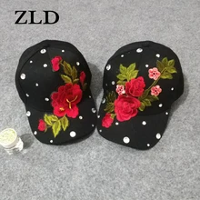 ZLD весна лето Модные розы с шапки с алмазами женские путешествия солнце затенение досуг уличная стрельба бейсболка Прямая поставка