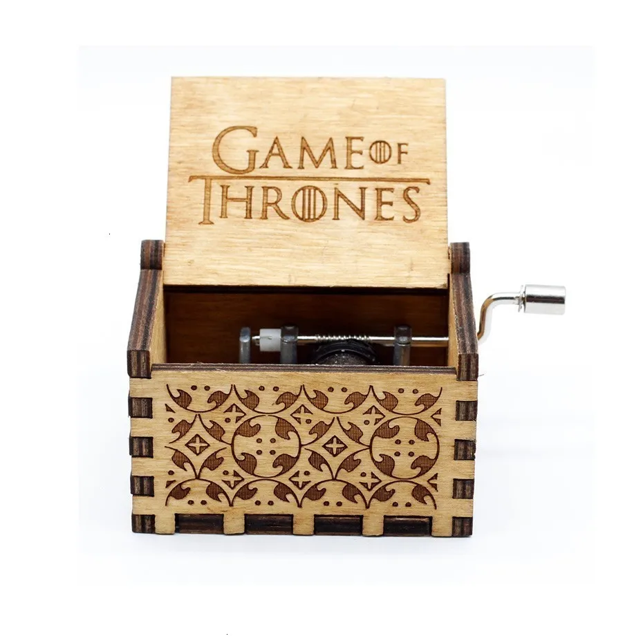 Game of Throne Антикварные резные деревянные рукоятки queen музыкальная шкатулка Рождественский подарок на день рождения вечерние украшения - Цвет: Game of Throne