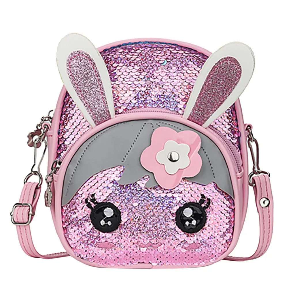 

New Children Blinking Sequins Backpack Fashion Wild Cute Rabbit Ear Backpack Schoolbag Backpacks Children's Backpack