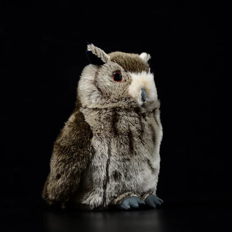 

21cm Eurasian Eagle-Owl Bubo Bubo Simulation Cute Brown Owl Doll Lifelike Fly Bird Animal Stuffed Plush Toys Kids Gift Collecter