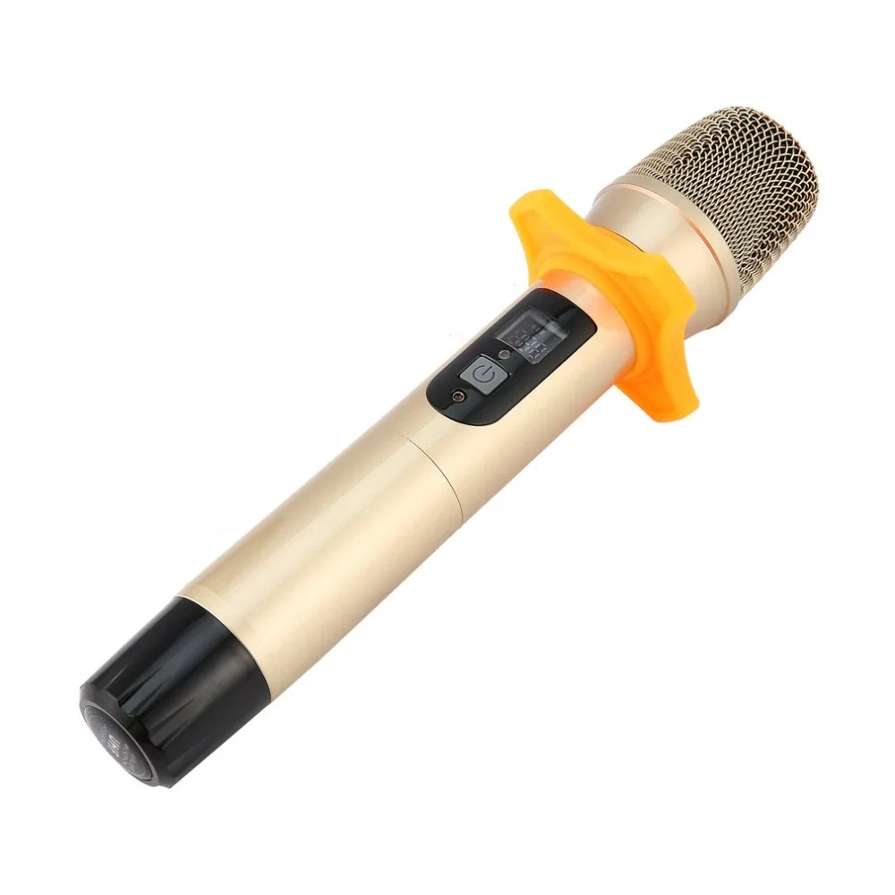 Dual Channel VHF Wireless Handheld Microphone with Echo with 1 Receiver 6.35mm Audio Cable Univeral Omnidirectional Microphone