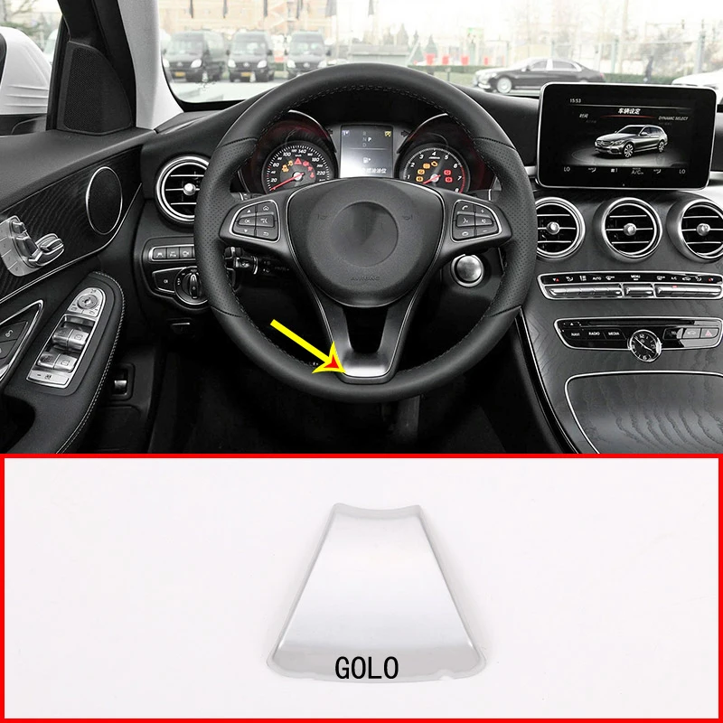 ABS Хромированная Автомобильная Наклейка на руль аксессуары для Mercedes Benz C E класс Sports Editio AMG логотип