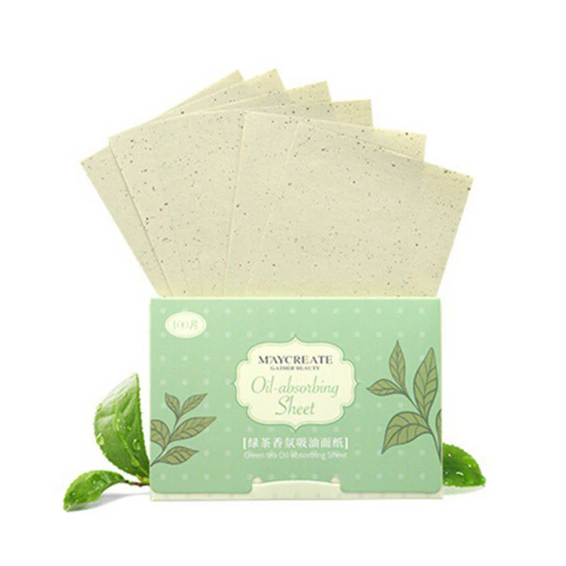 100sheets/bag Oil Blotting Paper Lavender Green Tea Chamomile Oil Control Sheets Face Cleaning Absorbent Paper Makeup Tool TSLM1