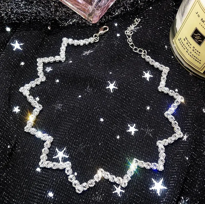 Choker Новое поступление горячие модные Collares Collier Torques Буква W в форме волны кристалл цепи ожерелья для женщин ювелирные изделия - Окраска металла: Photo Color