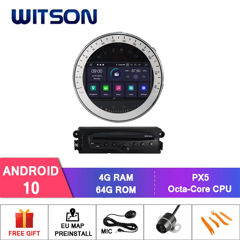 Автомобильный мультимедийный плеер WITSON Android 10 для BMW MINI COOPER 2006 2007 2008 2009-2013 Автозвук
