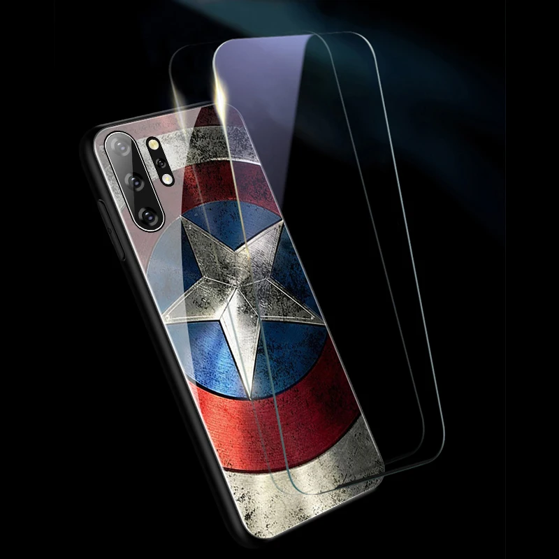 Marvel Капитан Америка стеклянный чехол для телефона samsung Galaxy Note 10 9 8 S10 e 5G S9 S8 Plus роскошный черный пантера чехол Funda