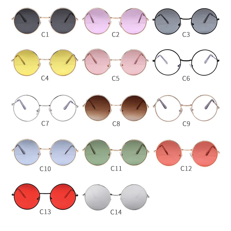 Очки солнцезащитные круглой формы в стиле ретро 90 х с защитой от