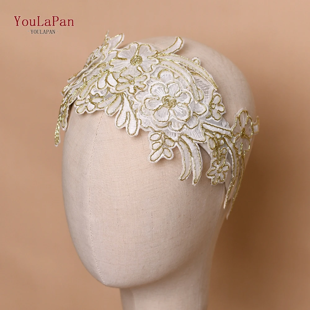 

YouLaPan HP265 white lace bridal headband lace embroidery crown hair flowers crown bridal tiara for wedding crown headpieces