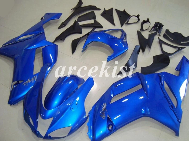 4 подарки ABS мотоцикл полный обтекатель комплект подходит для Kawasaki ZX6R 2007 2008 ZX-6R 07 08 ниндзя 636 Кузов Набор Белый Черный - Цвет: blue