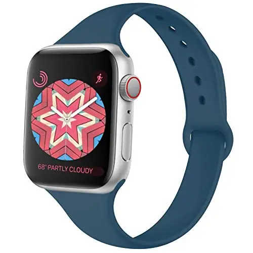 Мягкий силиконовый ремень для наручных часов Apple Watch Series 5 4 3 2, 38 мм, ремешок 42 мм, сменный спортивный браслет, ремешок для наручных часов iWatch, 4, версия 1, 2, 3, ремешок - Цвет ремешка: dark blue