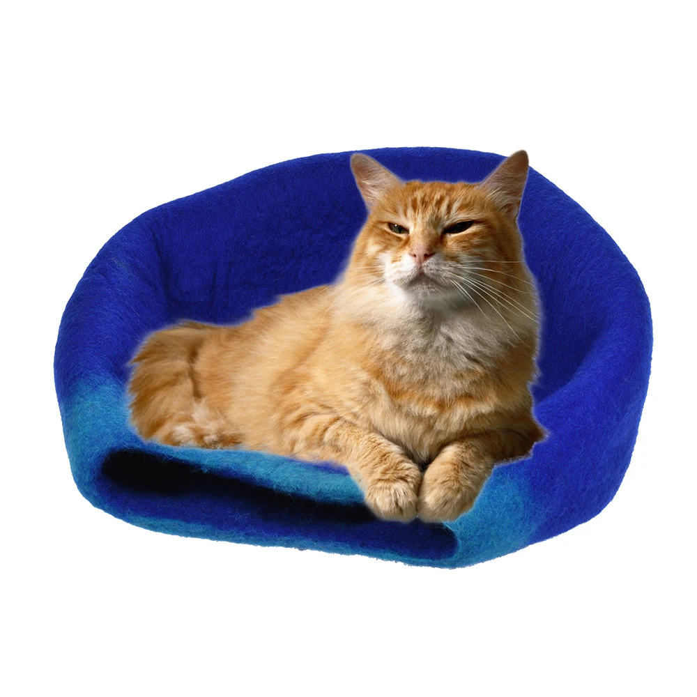 

Pet Home Cats Puppy Handcrafted Felted Wool Pet Cat Cave Bed Nest Soft Comfortable for Pet Large Cats and Kittens