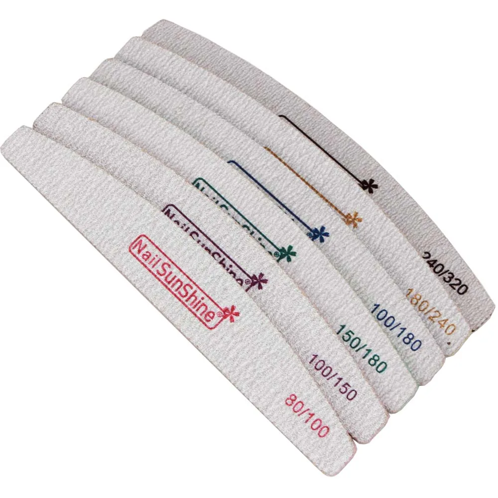 Mixed Style Nail File 6Pcs Double-sided Ship Type Sandpaper Buffing Fingernail Beauty Nails Makeup Tool Salon DIY Accessories