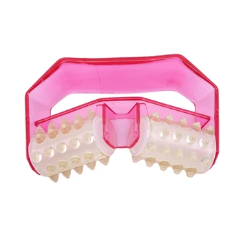 

New Arrivals Rose Red Double Roller Professional Mini Handheld Heigh Quality Wheel Hip Leg Massager Roller Crawler Ball 1PC
