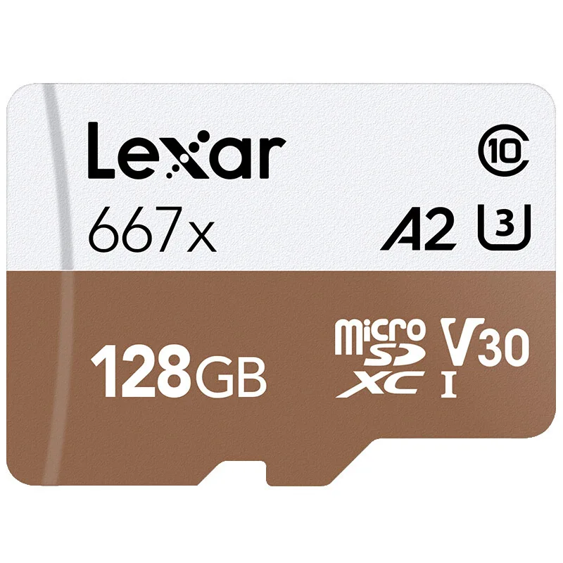 Lexar 667x профессиональные карты памяти до 100 МБ/с. микро SD карты C10 256 ГБ TF карта 128 ГБ Бесплатный адаптер для беспилотная спортивная видеокамера - Емкость: 128GB