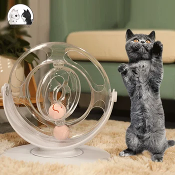 

2020 New Pet Cat Space Ring Teaser Toys Kitten Funny Interactive Toy Cat Dog Intelligence Disk Pet Puppy 360 Rotation Game Ball